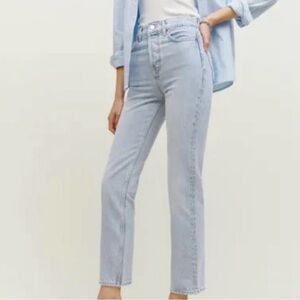 Reformation Jeans High-Rise Straight Leg Ankle Jeans in Wash Tahoe Size 25